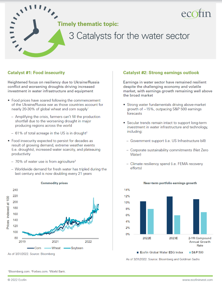 Timely thematic topic: 3 Catalysts for the water sector